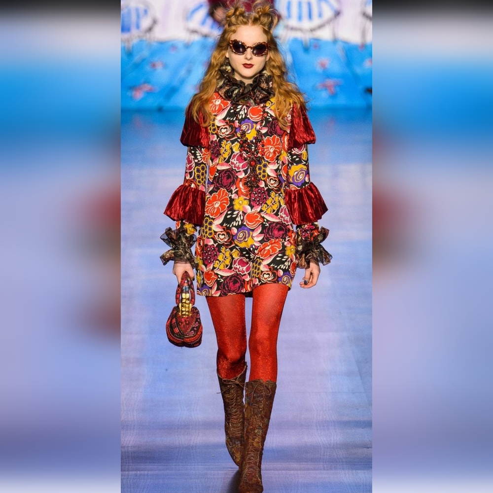 Anna Sui runway silk dress